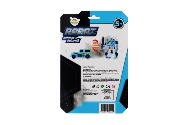 Trasformabile auto/robot blu plastica 14cm