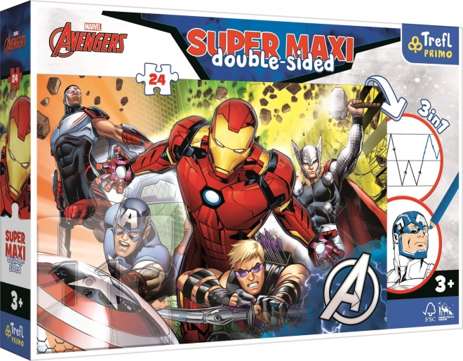 Puzzle doppio AVENGERS super maxi 24 pezzi