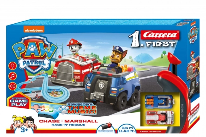 Pista Carrera First Paw Patrol 3,5m con 2 Auto