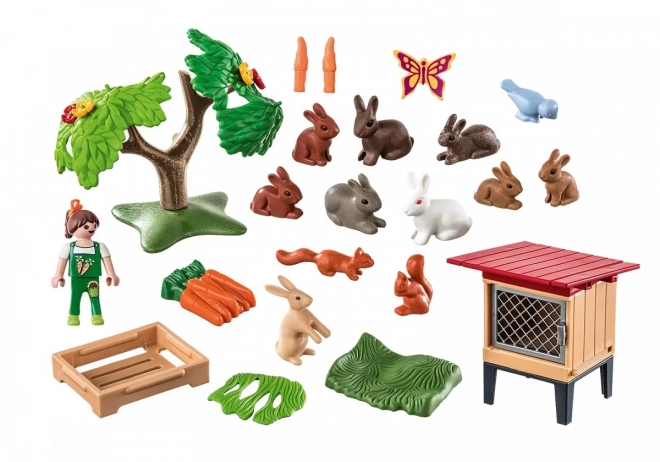 Playmobil set con conigli e gabbie