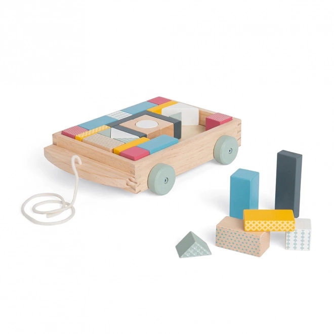 Vagone con blocchi di legno Bigjigs Toys