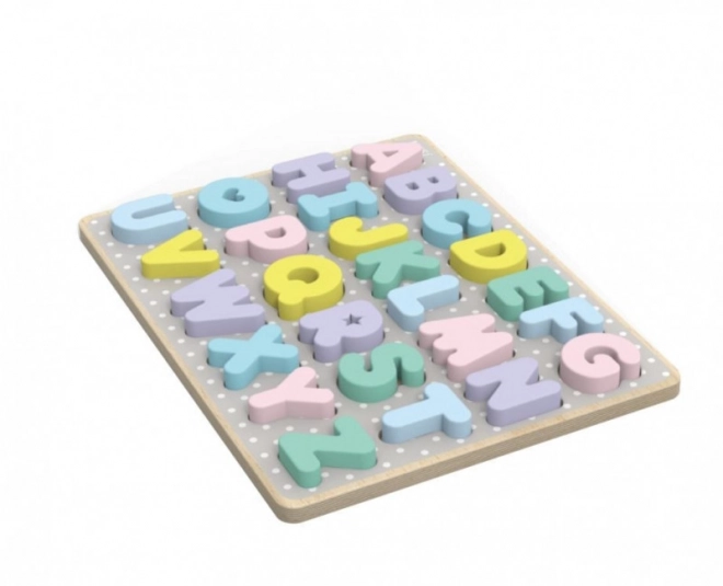 Puzzle in legno Lettere Maiuscole Pastello