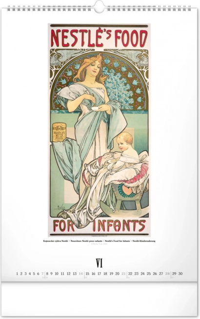 Calendario da parete Alfons Mucha 2026