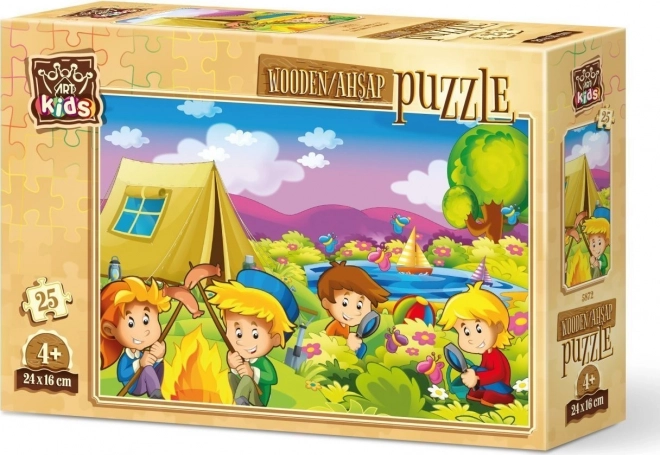 Puzzle in Legno Art Puzzle Zvědaví Táborníci 25 Pezzi