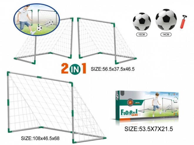 Set calcio 2-in-1 con porta