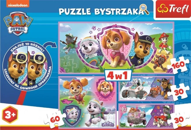 Puzzle trova le differenze Paw Patrol Trefl 4 in 1