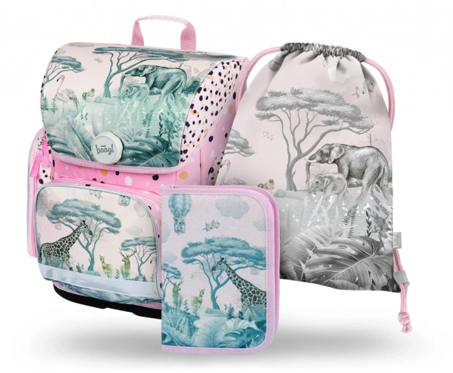 Set zaino scolastico Ergo Safari con astuccio e sacca