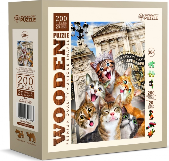 Puzzle in Legno Londra con Gatti 200 Pezzi