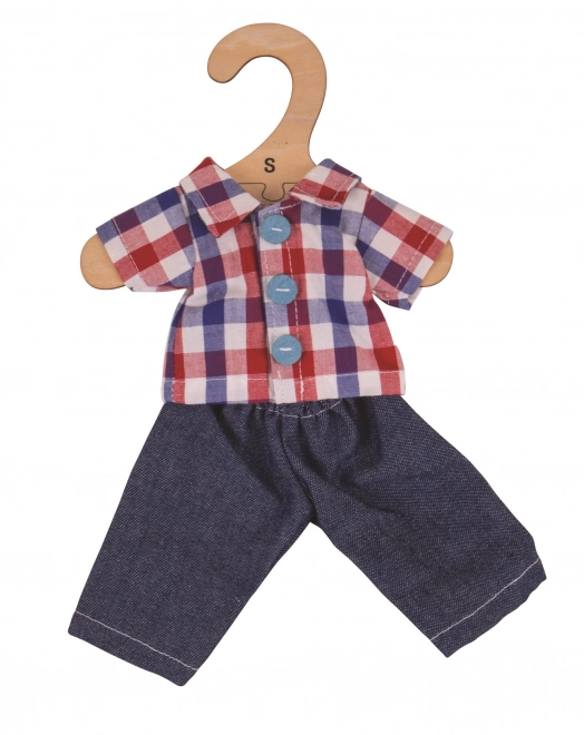 Bigjigs Toys Camicia a Quadri e Jeans per Bambola 28 cm