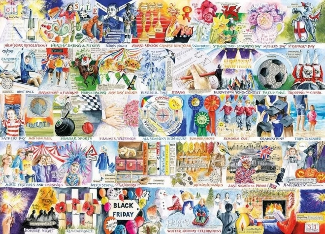 Puzzle Gibsons Un Anno nel Regno Unito 1000 Pezzi