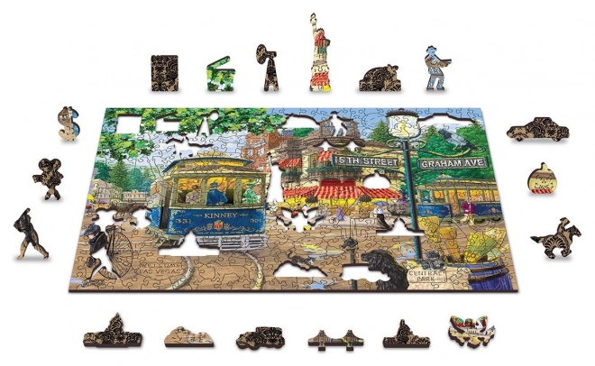 Puzzle in legno strada vittoriana 2-in-1