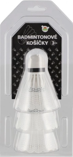 Volani da badminton bianchi 3 pezzi in plastica