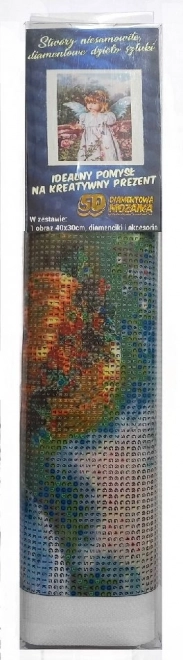 Pittura di diamanti Angelo con fiori 30x40 cm