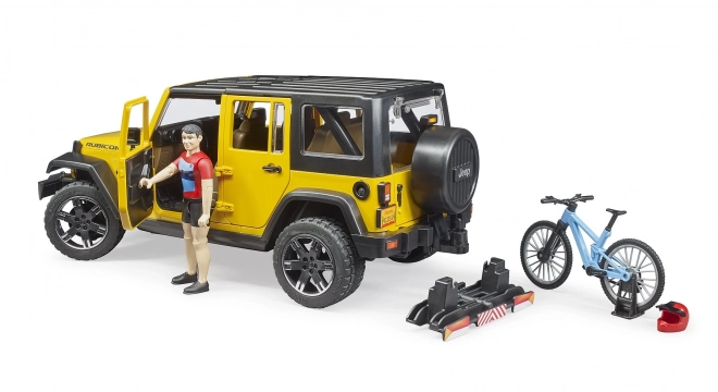 Jeep Wrangler Rubicon con Ciclista e Bici