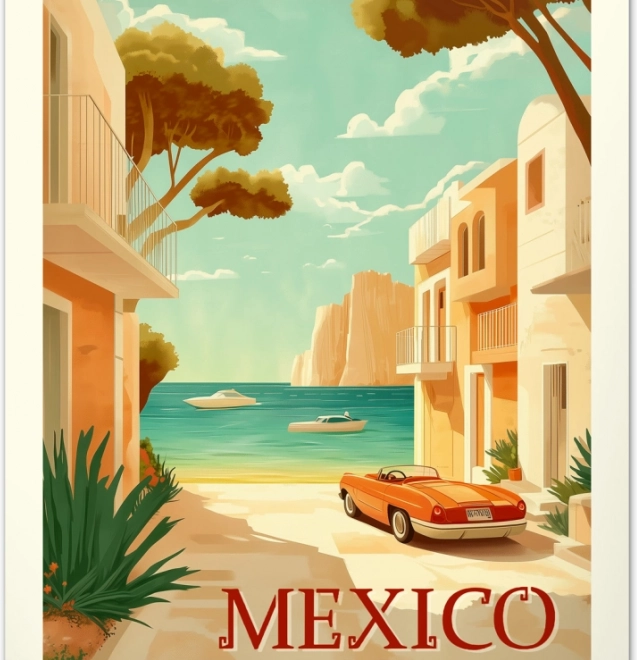 Calendario murale Vintage poster Paradisi tropicali 2026