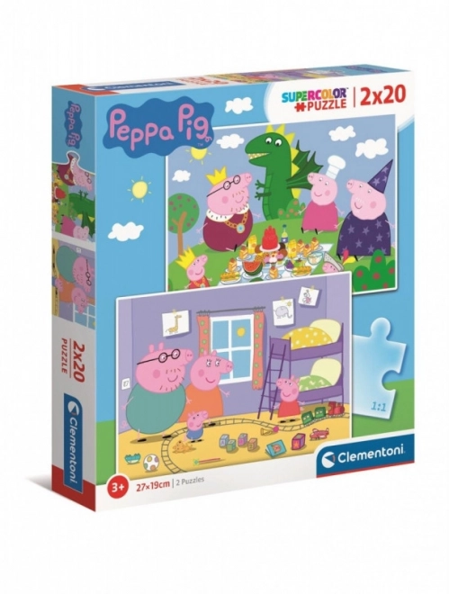 Puzzle Peppa Pig SuperColor 2x20 pezzi