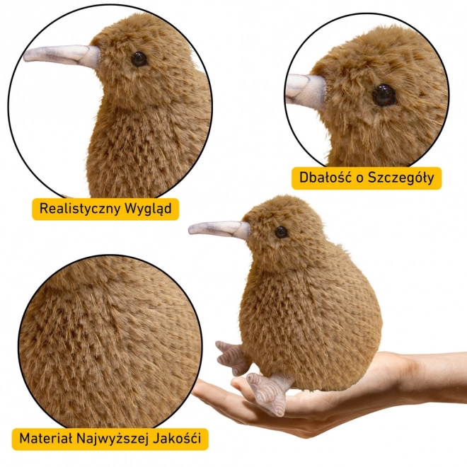 Uccellino di peluche Kiwi marrone 21 cm