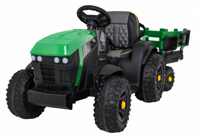 Trattore in titanio con rimorchio verde