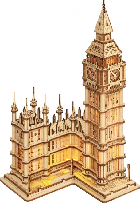 Puzzle 3D in legno Torre dell'Orologio Big Ben illuminata