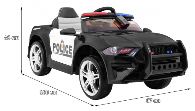 Auto elettrico per bambini GT Sport Polizia nero