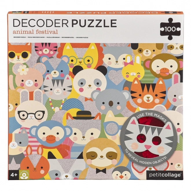 Puzzle con Animali in 3D con Occhiali - 100 Pezzi