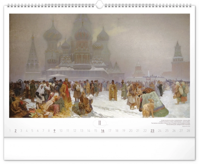 Calendario da Parete Epopea Slava di Alfons Mucha 2025