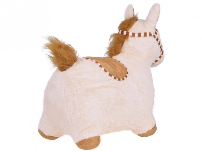 Cavallino rimbalzante in peluche per bambini – Beige