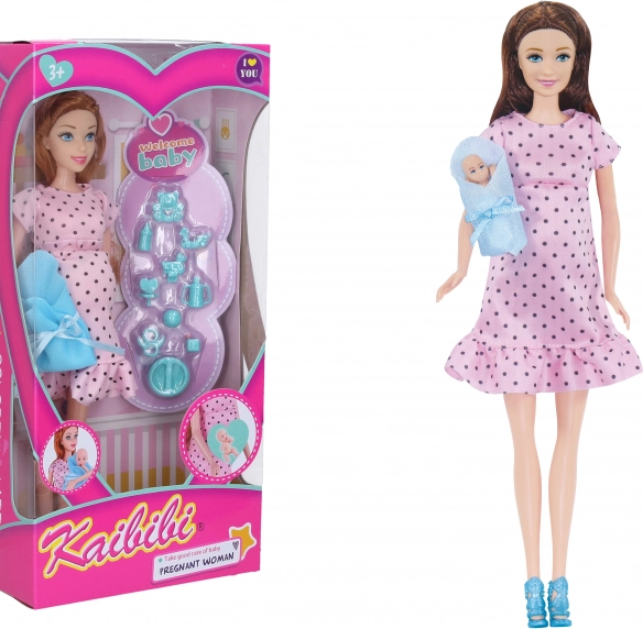 Bambola incinta con set di accessori 29 cm