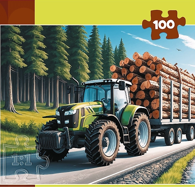 Puzzle Trattore Forestale 100 Pezzi