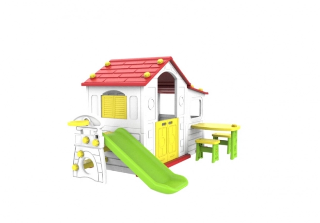 Grande casa con atrio 4 in 1 Tetto rosso