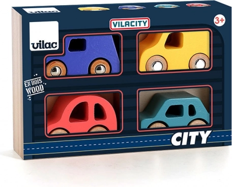 Set di 4 Macchine in Legno City di Vilacity