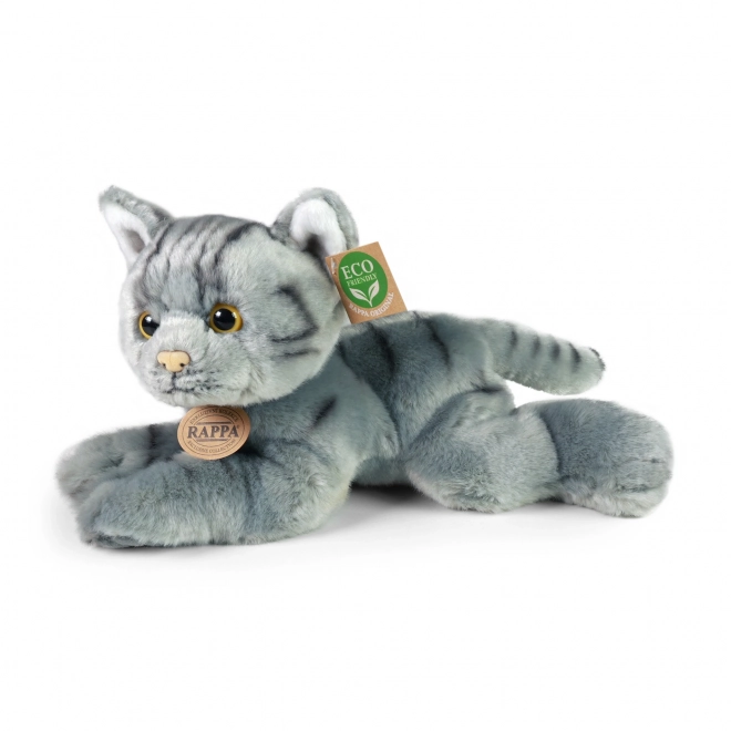 Gatto di peluche grigio sdraiato 30 cm ECO-FRIENDLY