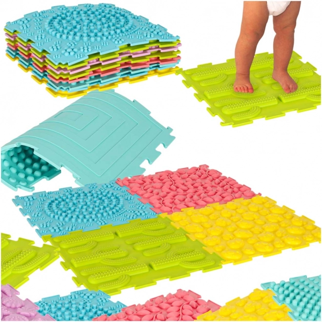 Tappetini puzzle sensoriali in schiuma Montessori per il massaggio dei piedi