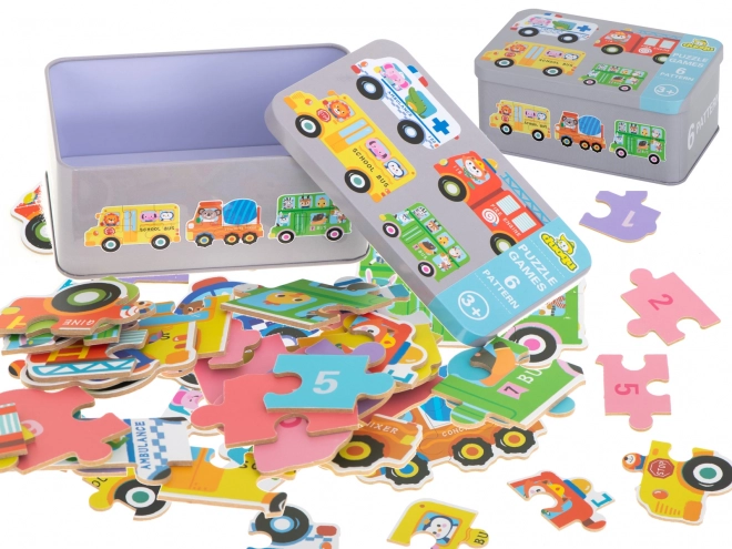 Puzzle educativi in latta - Veicoli