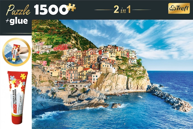 Puzzle 2 in 1 con Colla Manarola Liguria 1500 Pezzi