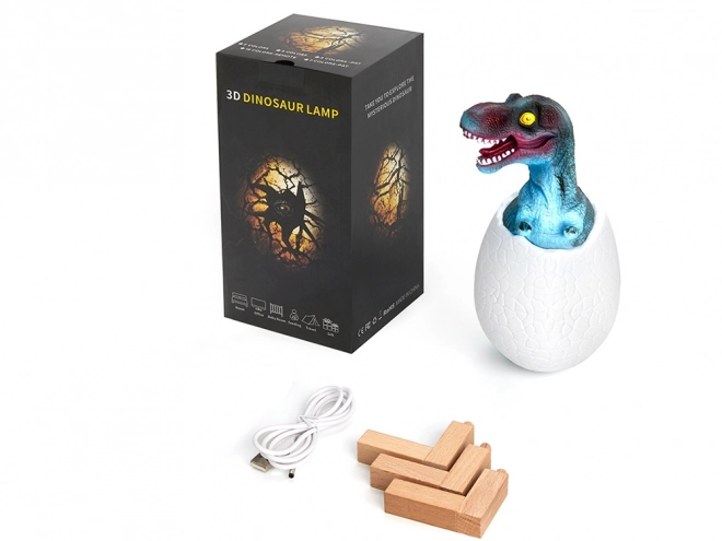 Lampada notturna dinosauro tirannosauro uovo RGB LED per bambini