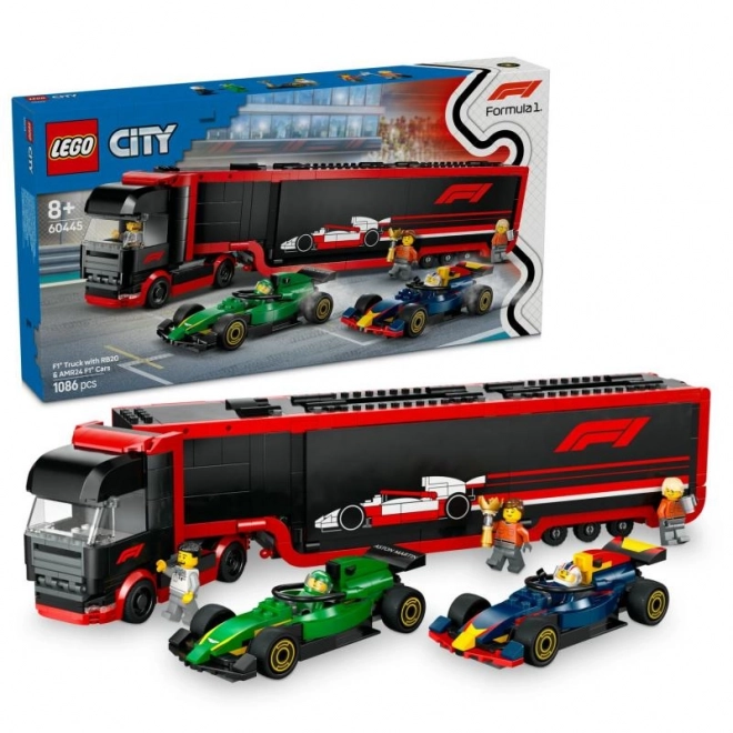 Camion LEGO City con Modelli F1 RB20 e AMR24