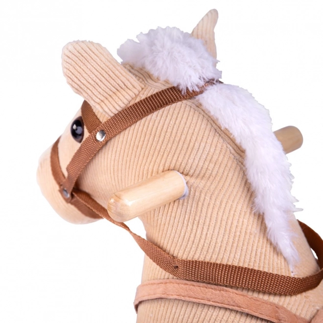 Cavallo a dondolo in legno beige