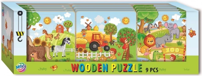 Puzzle in legno Zoo 9 pezzi