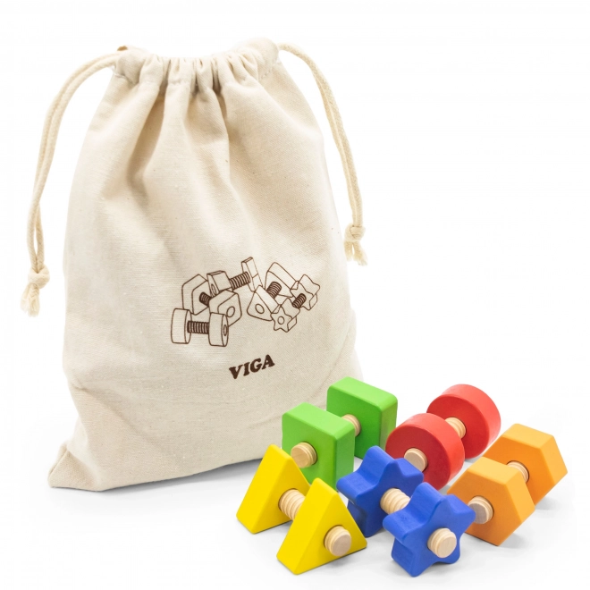 VIGA Forme e viti colorate per bambini