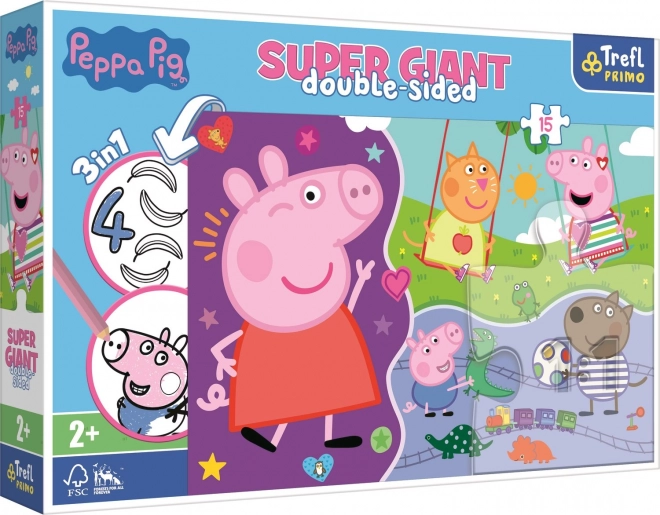 Puzzle Doppia Faccia Peppa Pig Super Gigante