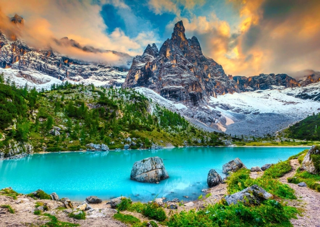 Puzzle Lago Sorapis Dolomiti Italia 1000 pezzi