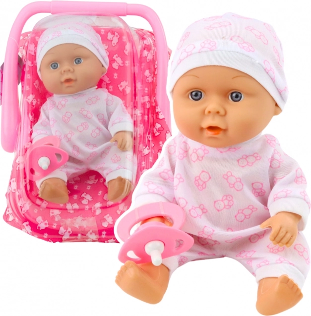 Bambola Neonato con Marsupio Pigiama Cappellino Tettarella Rosa
