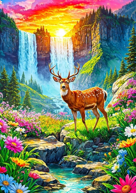 Goditi il puzzle Paradiso dei cervi 1000 pezzi