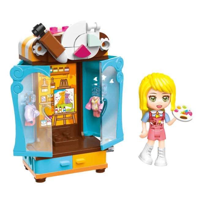 Minifigure della pittrice con tavolozza
