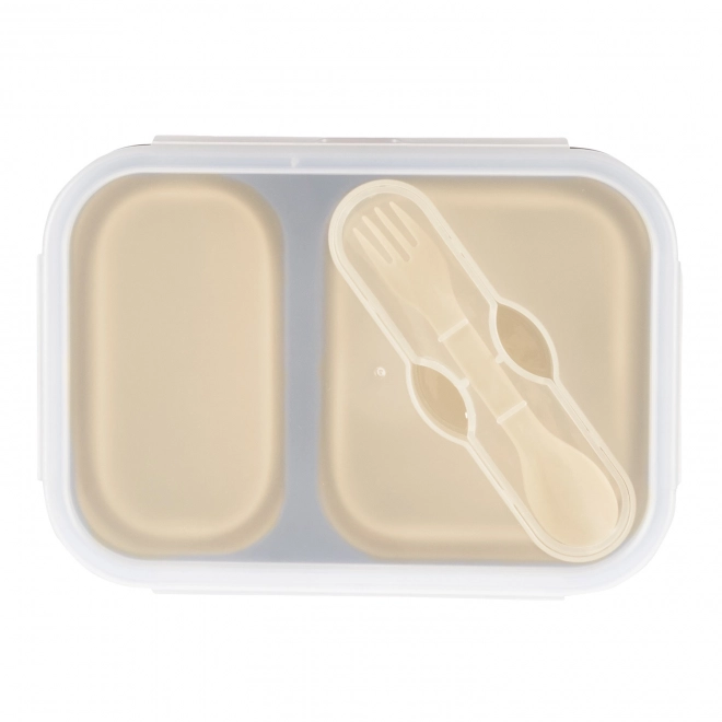 Box da pranzo in silicone con posate Mustard Yellow