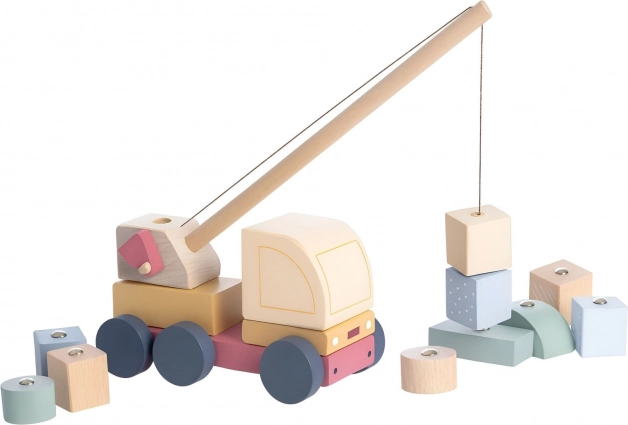 Cubika autogru pastello con magnete – puzzle in legno 14 pezzi