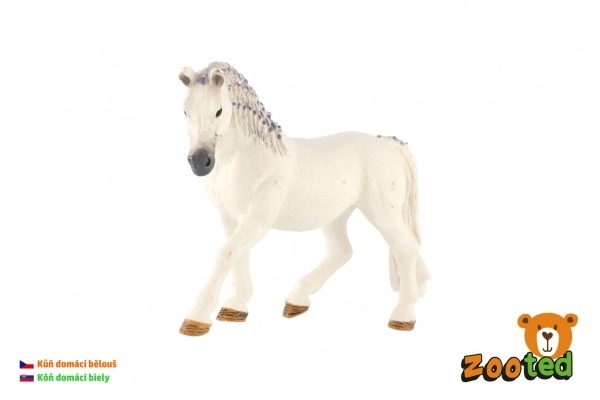 Cavallo Bianco Zooted in Plastica 13 cm in Sacchetto