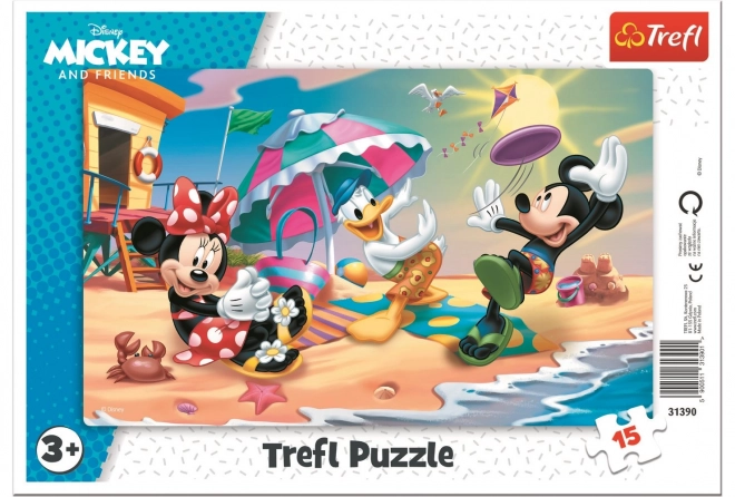 Puzzle divertimento in spiaggia di Mickey e Minnie