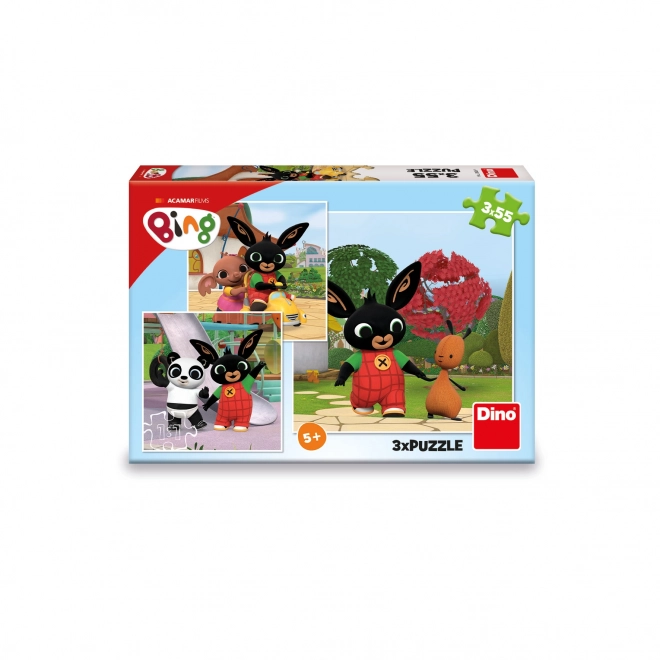 Puzzle Dino Bing gioca 3x55 pezzi